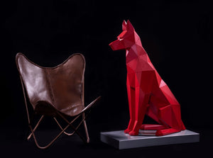 Sculpted Metal Sitting Dog | Galleria Design