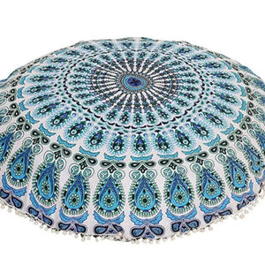 Large Floor Pillowcase Meditation Cushion cover - Blue 80x80 cm