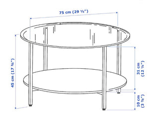 Coffee Table Black-Brown Glass