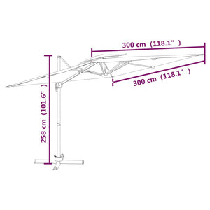 Galleria Design Outdoor Double Top Cantilever Parasol Anthracite 300x300 cm