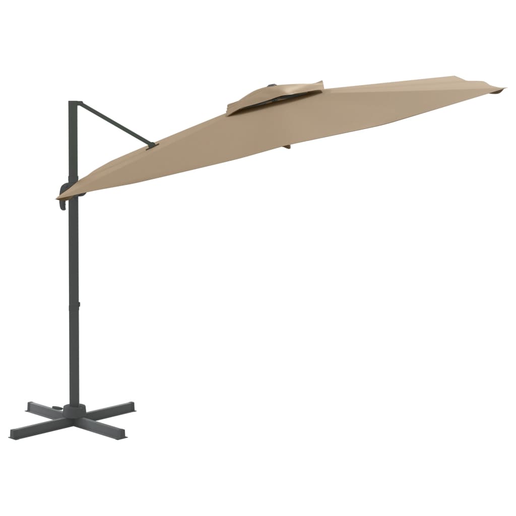 Galleria Design Double Top Outdoor Cantilever Parasol Taupe 400x300 cm