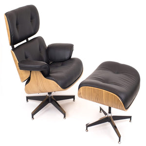 Recliner Relaxing Natural Black Leather Chair