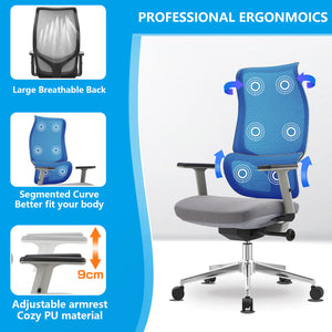 Ergonomic White Workspace Chair with Lumbar Support