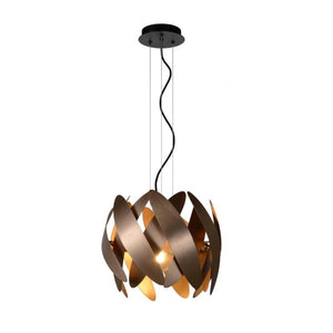 Vivana Modern Round Aluminum Copper and Black Pendant Light