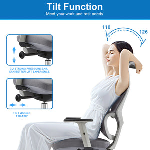 Ergonomic White Workspace Chair with Lumbar Support