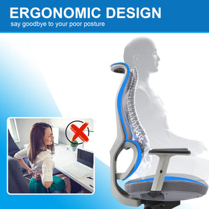 Ergonomic White Workspace Chair with Lumbar Support