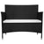 Galleria Design Garden Bench 90 cm Poly Rattan Black