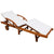 Galleria Design Sun Lounger with Cushion Solid Acacia Wood