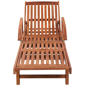 Galleria Design Sun Lounger with Cushion Solid Acacia Wood