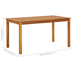 Galleria Design Garden Table 140x80x74 cm Solid Acacia Wood