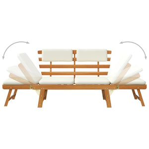 Galleria Design Garden Bench with Cushions 2-in-1 190 cm Solid Acacia Wood