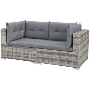 Galleria Design 10 Piece Garden Lounge Set with Cushions Poly Rattan Grey