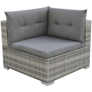 Galleria Design 10 Piece Garden Lounge Set with Cushions Poly Rattan Grey