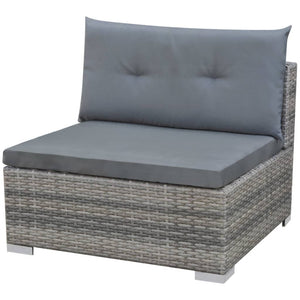 Galleria Design 10 Piece Garden Lounge Set with Cushions Poly Rattan Grey