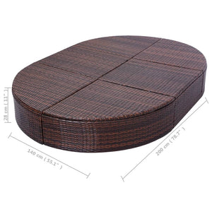 Galleria Design Outdoor Lounge Bed with Cushion Poly Rattan Brown