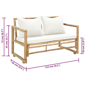 Galleria Design 2 Seater Garden Sofa with Cushions Bamboo