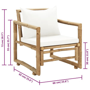 Galleria Design Garden Chairs 2 pcs with Cushions and Pillows Bamboo