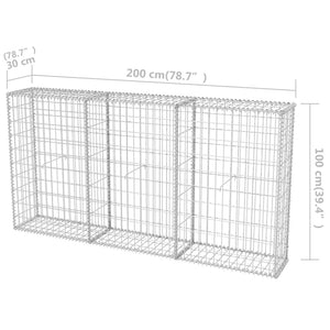 Galleria Design Gabion Basket Galvanised Steel 200x30x100 cm