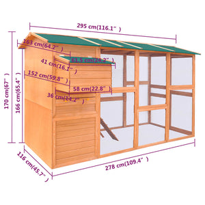 Galleria Design Chicken Coop Wood 295x163x170 cm