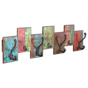 Galleria Design Coat Rack with 7 Hooks Solid Reclaimed Wood