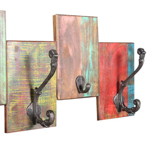 Galleria Design Coat Rack with 7 Hooks Solid Reclaimed Wood