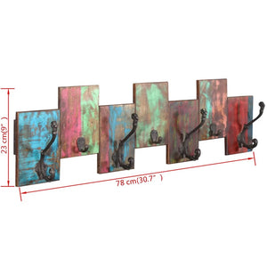 Galleria Design Coat Rack with 7 Hooks Solid Reclaimed Wood