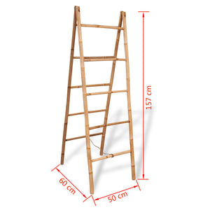 Galleria Design Double Towel Ladder with 5 Rungs Bamboo 50x160 cm