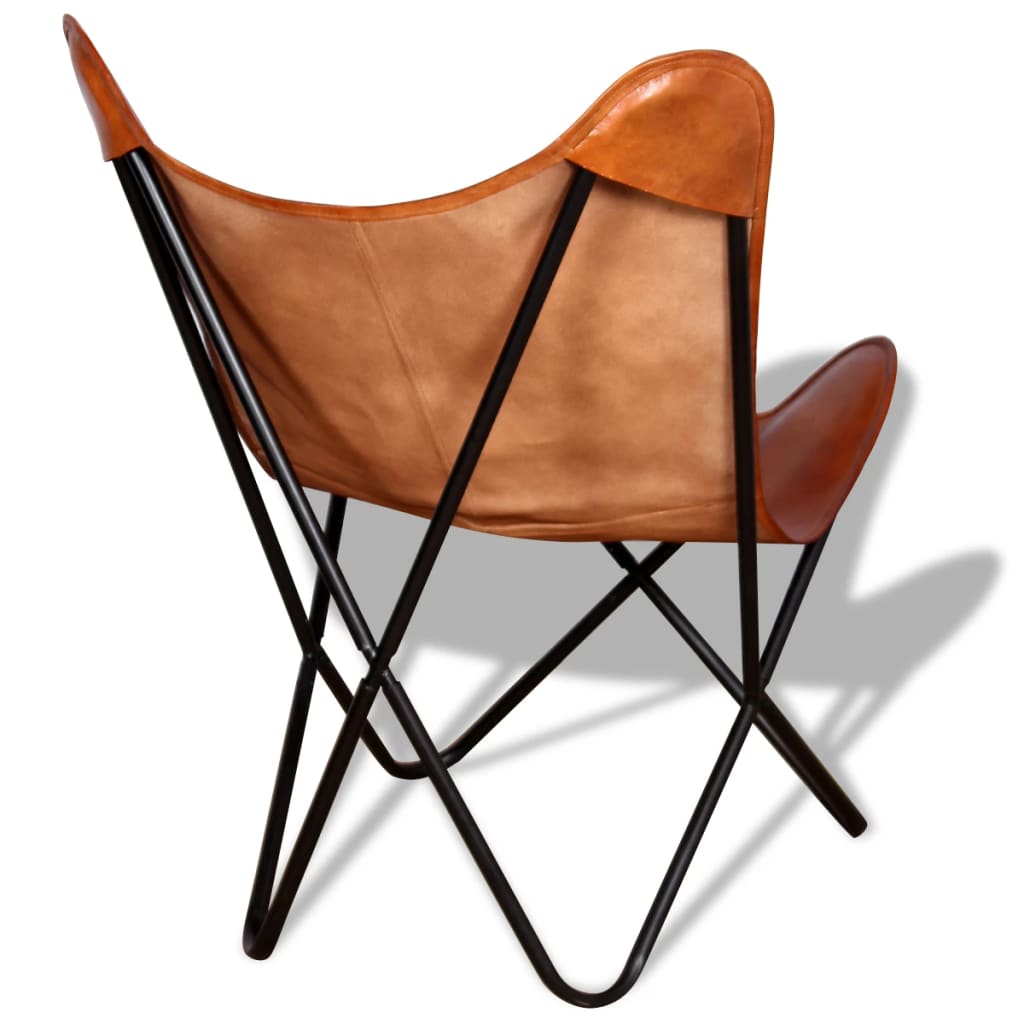 Galleria Design Butterfly Chair Brown Real Leather