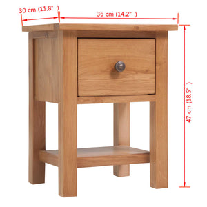 Galleria Design Nightstand 36x30x47 cm Solid Oak Wood