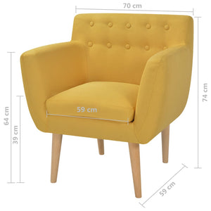 Galleria Design Armchair Yellow Fabric