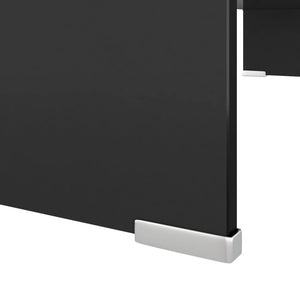 Galleria Design TV Stand/Monitor Riser Glass Black 80x30x13 cm