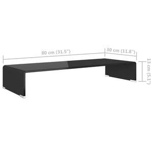 Galleria Design TV Stand/Monitor Riser Glass Black 80x30x13 cm