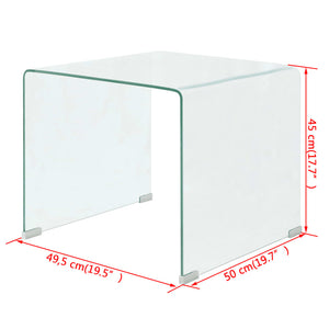 Galleria Design Coffee Table Tempered Glass 49.5x50x45 cm Clear