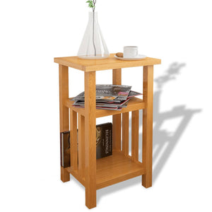 Galleria Design End Table with Magazine Shelf 27x35x55 cm Solid Oak Wood