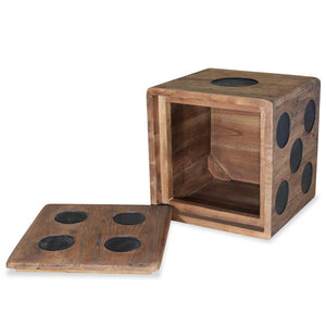 Galleria Design Storage Box Mindi Wood 40x40x40 cm Dice Design