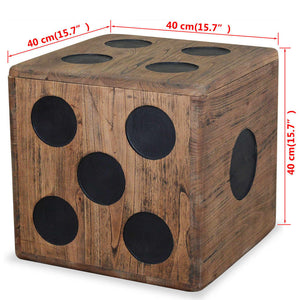 Galleria Design Storage Box Mindi Wood 40x40x40 cm Dice Design