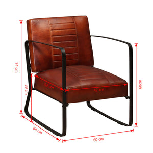 Galleria Design Lounge Chair Brown Genuine Leather