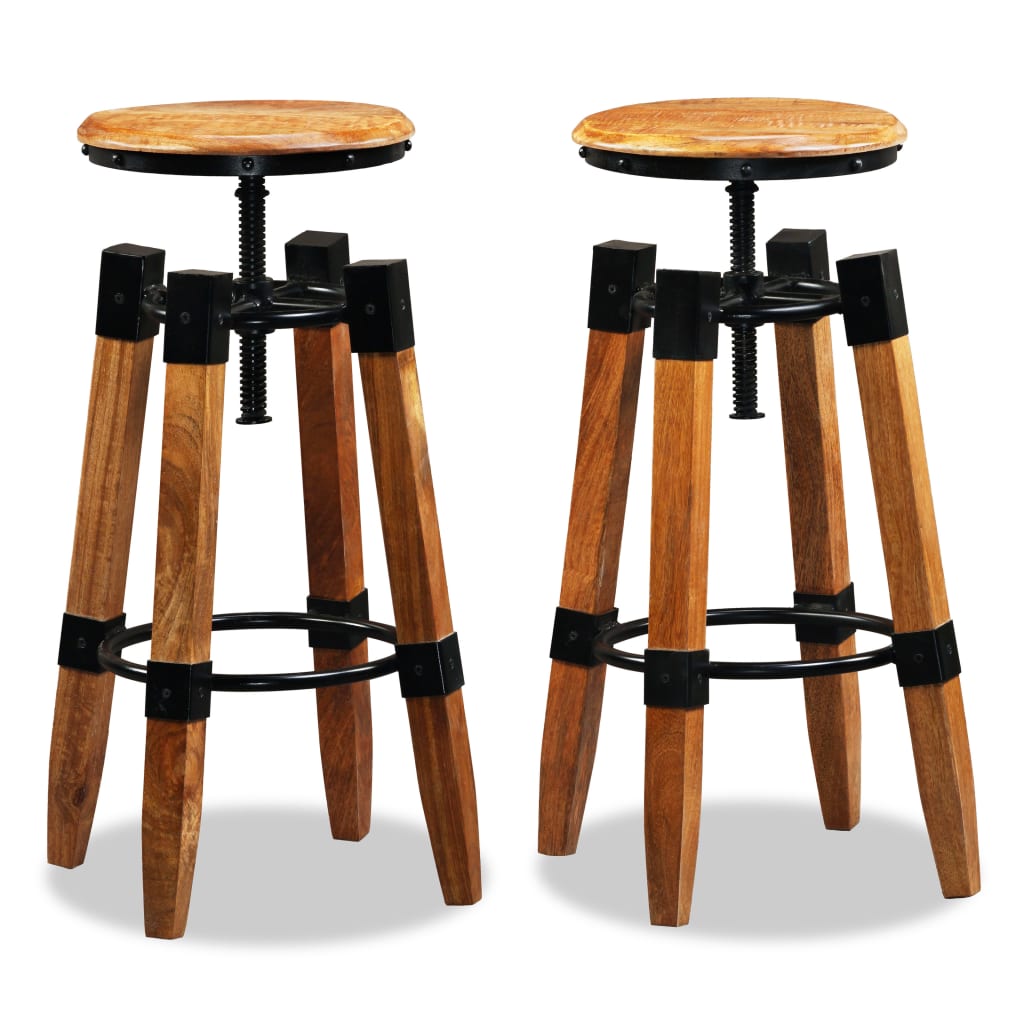 Galleria Design Bar Stools 2 pcs Solid Mango Wood