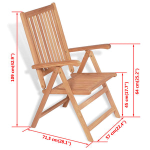 Galleria Design Reclining Garden Chairs 2 pcs Solid Teak Wood