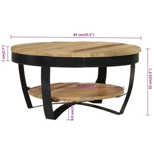 Galleria Design Coffee Table Solid Rough Mango Wood 65x32 cm