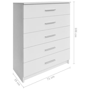 Galleria Design Storage Cabinet Engineered Wood 71x35x106 cm White