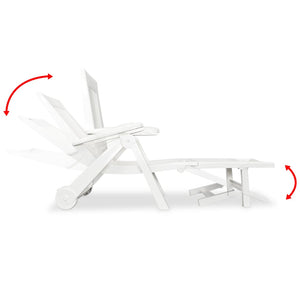 Galleria Design Sun Lounger with Footrest Plastic White