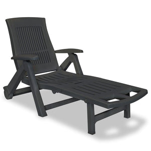 Galleria Design Sun Lounger with Footrest Plastic Anthracite