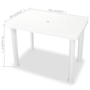 Galleria Design Garden Table White 101x68x72 cm Plastic