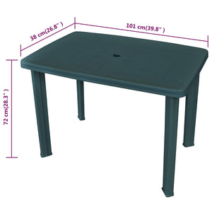 Galleria Design Garden Table Green 101x68x72 cm Plastic