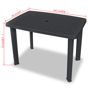 Galleria Design Garden Table Anthracite 101x68x72 cm Plastic