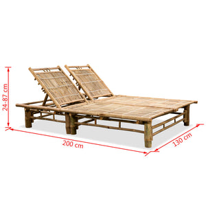 Galleria Design 2-Person Sun Lounger Bamboo