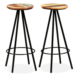 Galleria Design Bar Stools 2 pcs Solid Reclaimed Wood