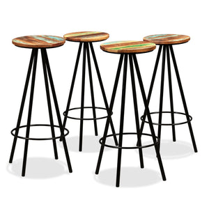 Galleria Design Bar Stools 4 pcs Solid Reclaimed Wood