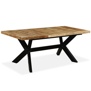 Galleria Design Dining Table Solid Mango Wood and Steel Cross 180 cm